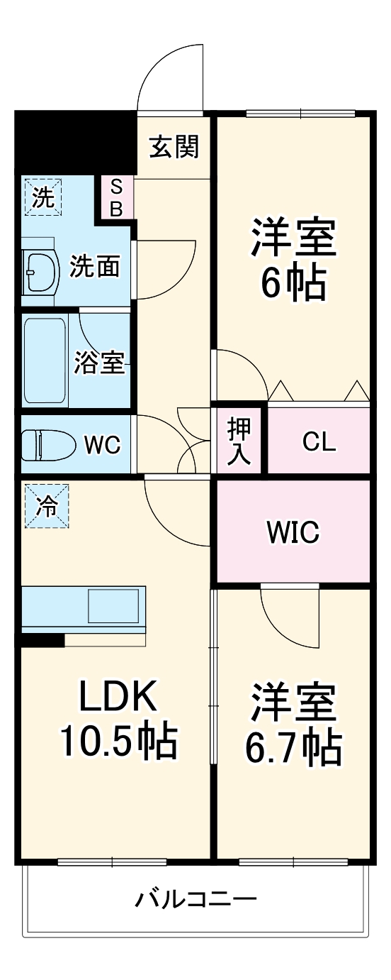 水神町の完工年月(2013年3月)築の賃貸マンションの間取り