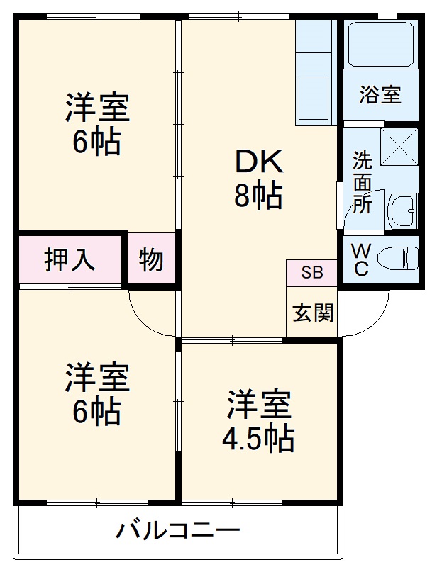 渋沢の完工年月(1990年8月)築の賃貸アパートの間取り