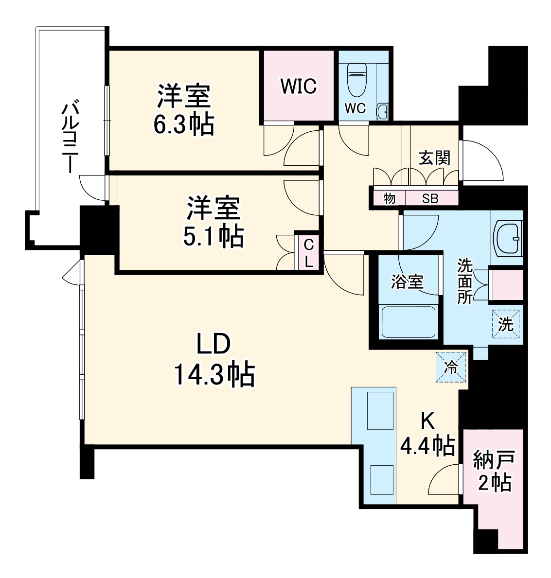 ブランズタワー梅田 Northの間取り