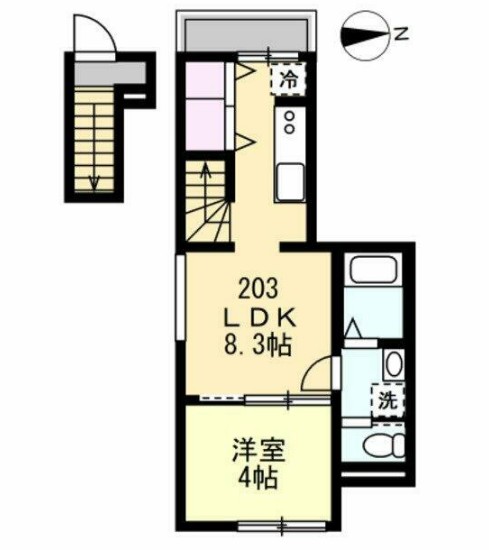 ワイズ戸越・203号室の間取り