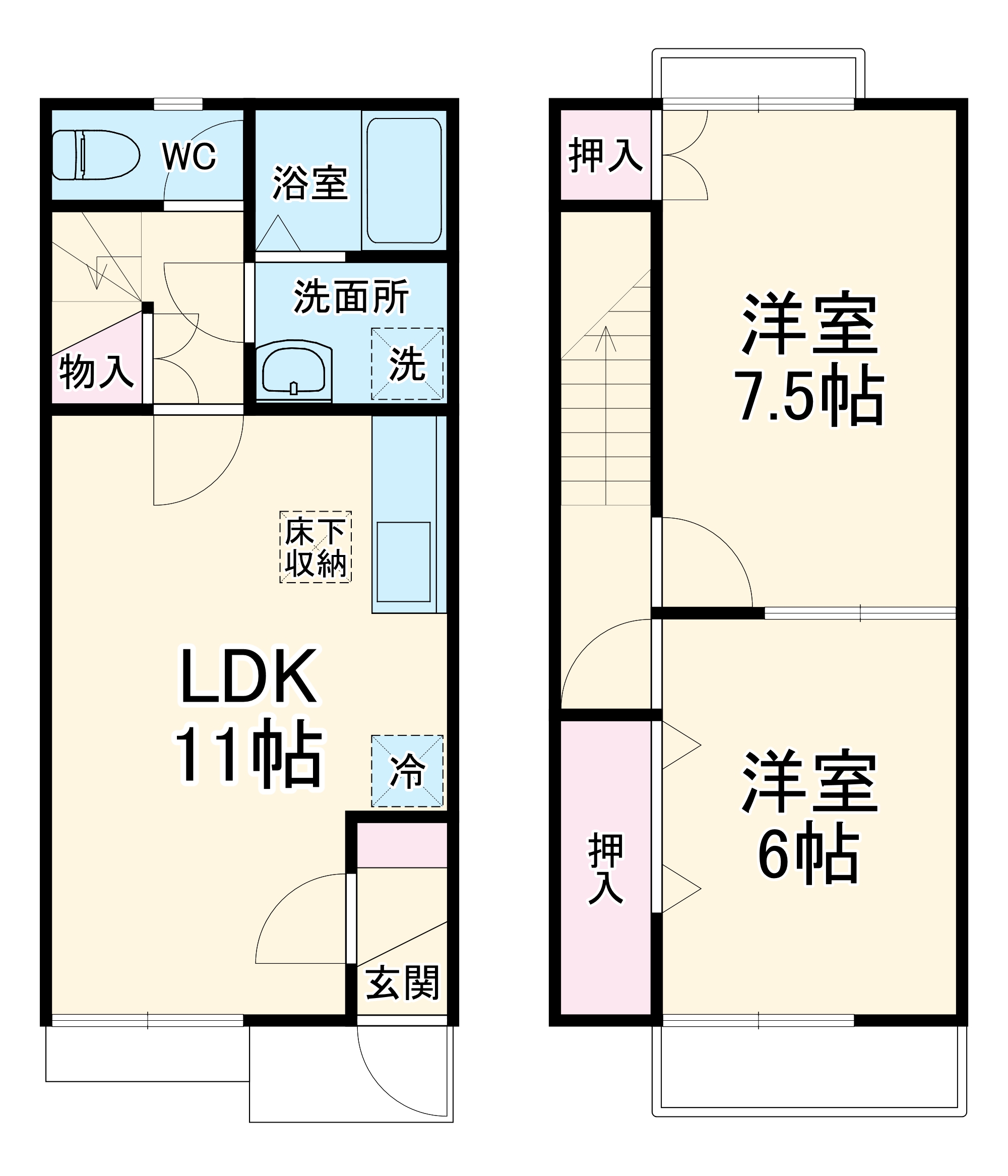 クレール石榑A・B・Cの間取り