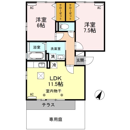 リビングタウン双葉 A/Bの間取り