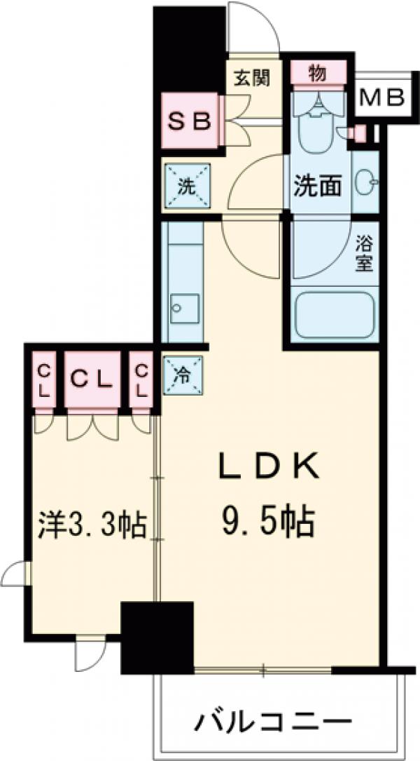 パークアクシス池袋・1908号室の間取り
