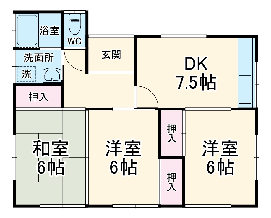 上申間貸家の間取り
