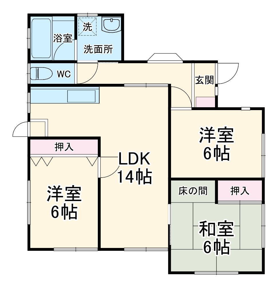 月見町5丁目貸家の間取り