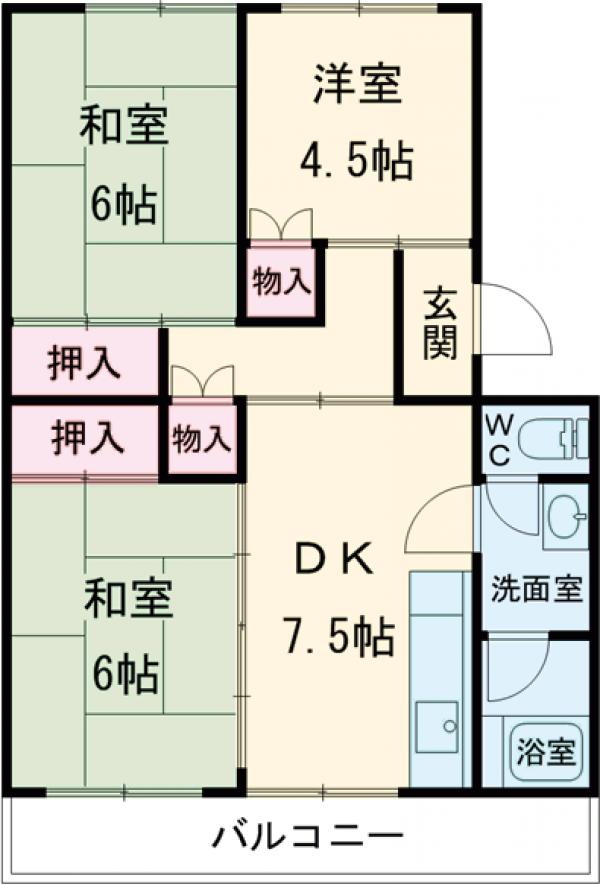 西武百草園団地2号棟の間取り