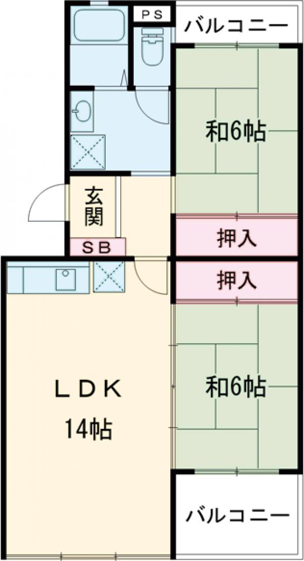 嵐山ロイアルハイツ6号棟の間取り