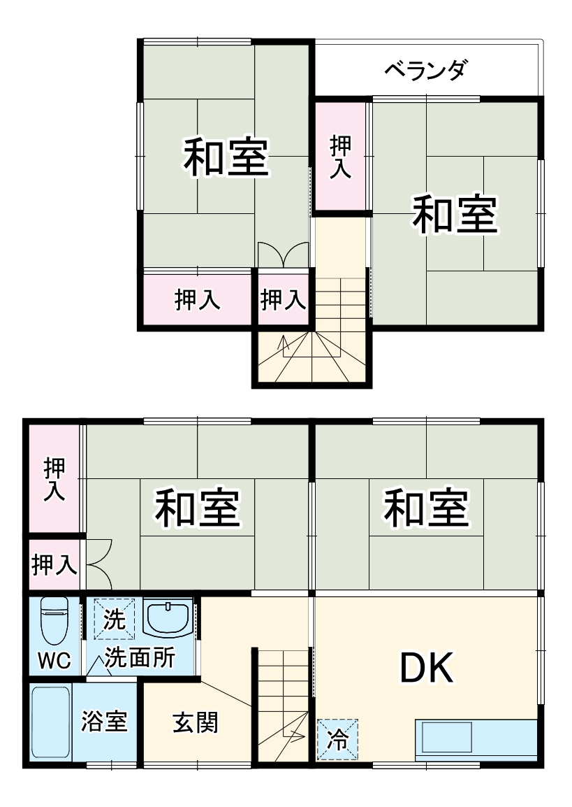 東橋本3丁目貸家の間取り