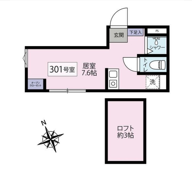 Cresta松陰・301号室の間取り