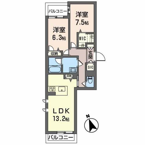 シャーメゾンガーデンズ丸山の間取り