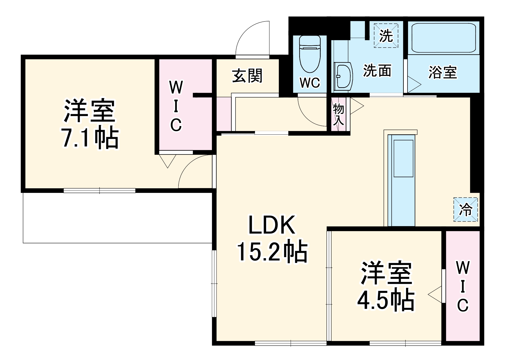 (仮称)D-ROOM橋波東之町 東棟の間取り