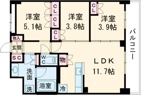 グランカーサ瑞江の間取り