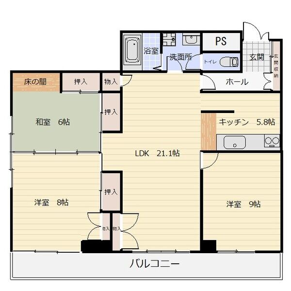和三紫ビルの間取り