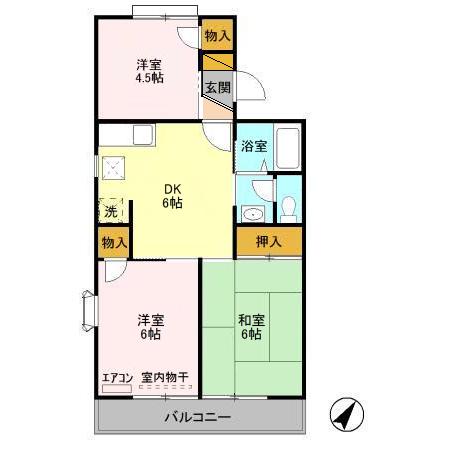 パールハイツBの間取り