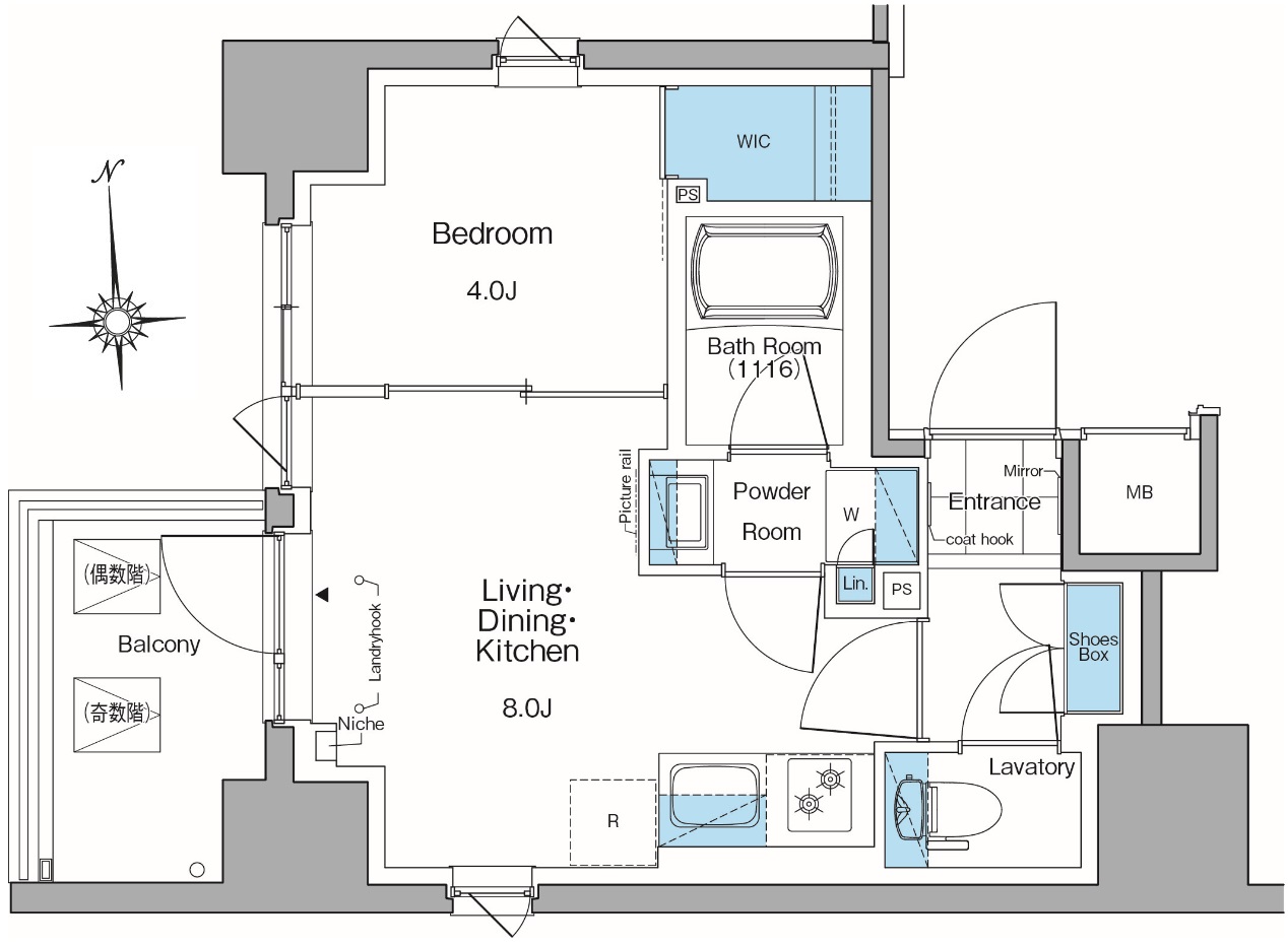 ルフォンプログレ田原町の間取り