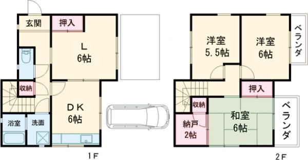 信達牧野戸建ての間取り