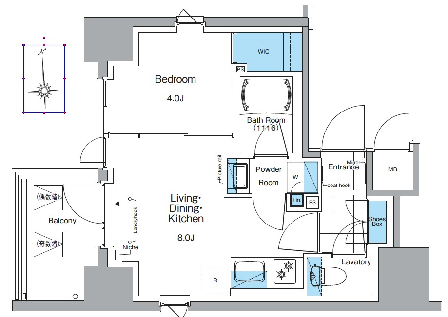 ルフォンプログレ田原町の間取り
