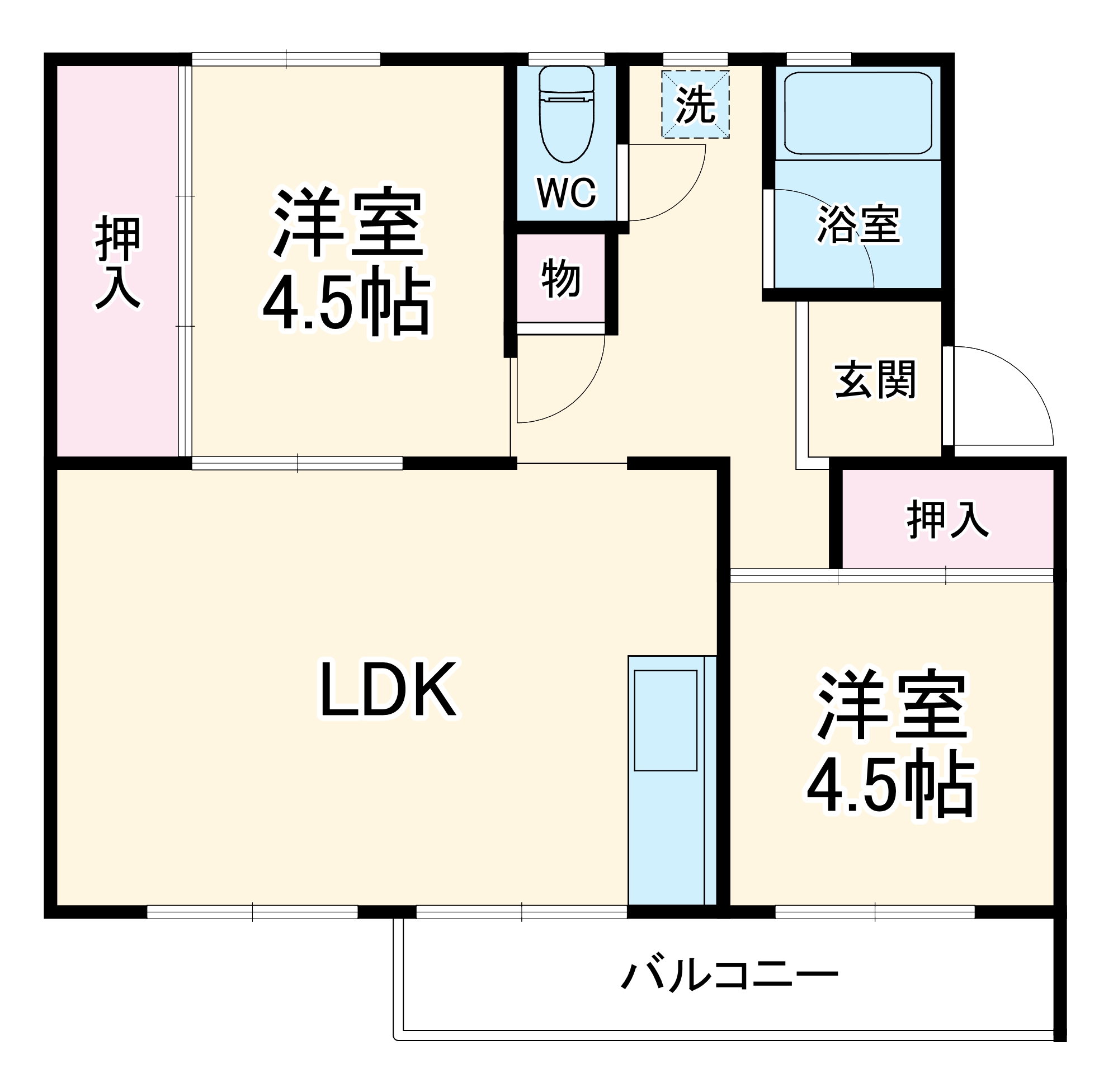 花見川団地7-4棟の間取り