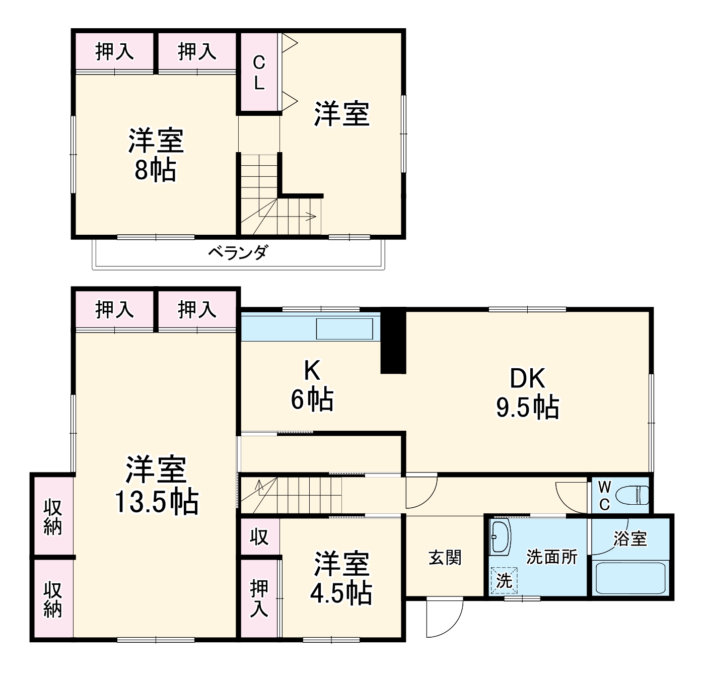 新居町戸建の間取り