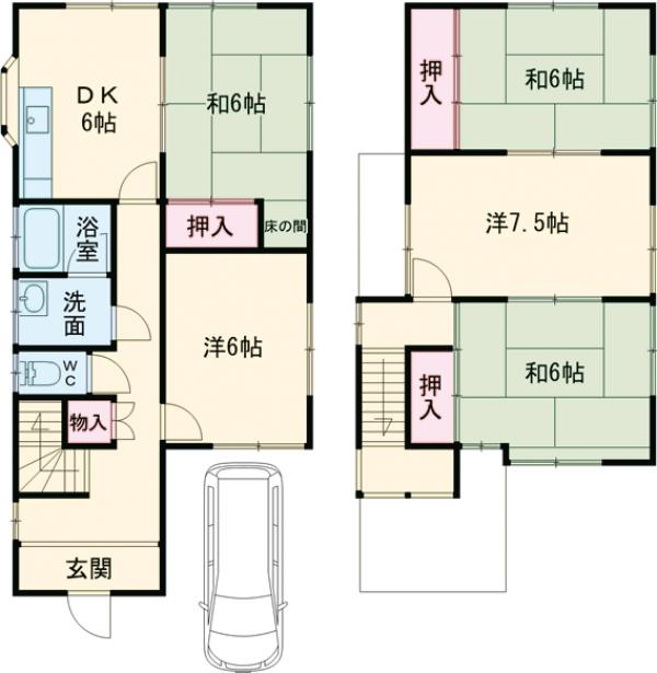 川島尻堀町貸家の間取り