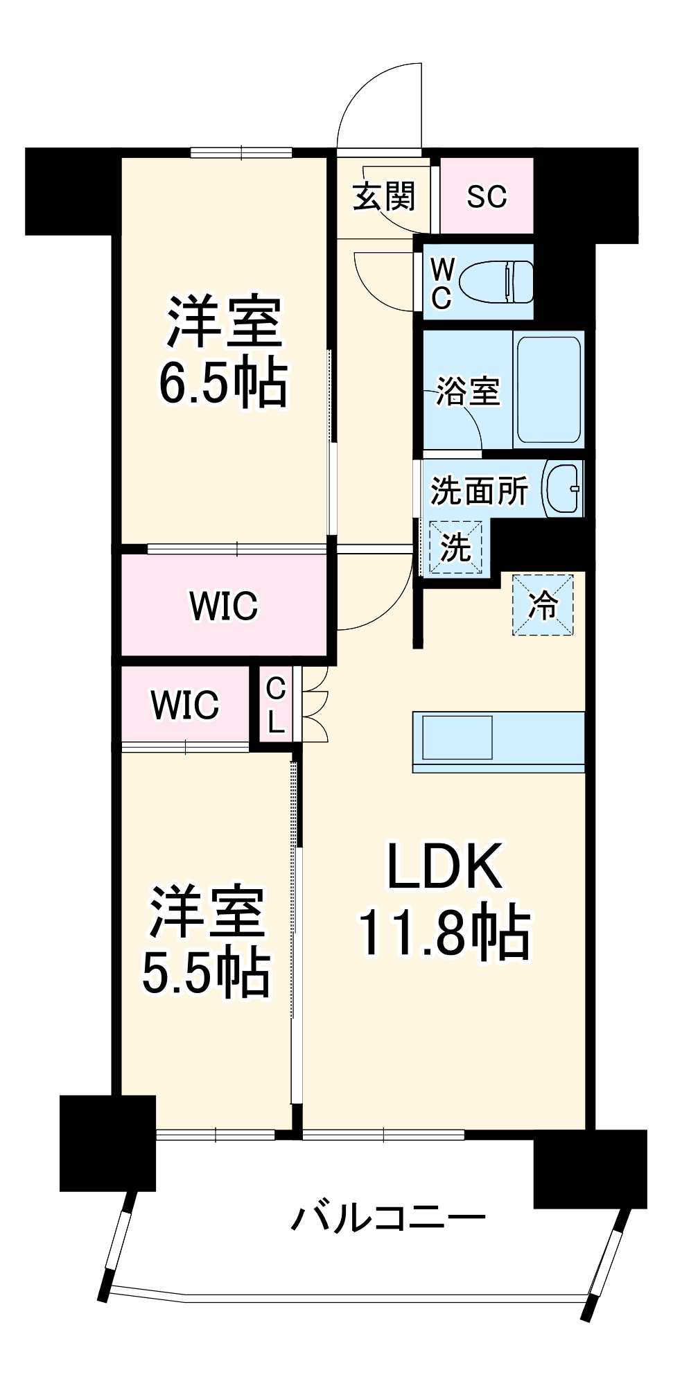 レーベン鶴瀬 Artifactの間取り