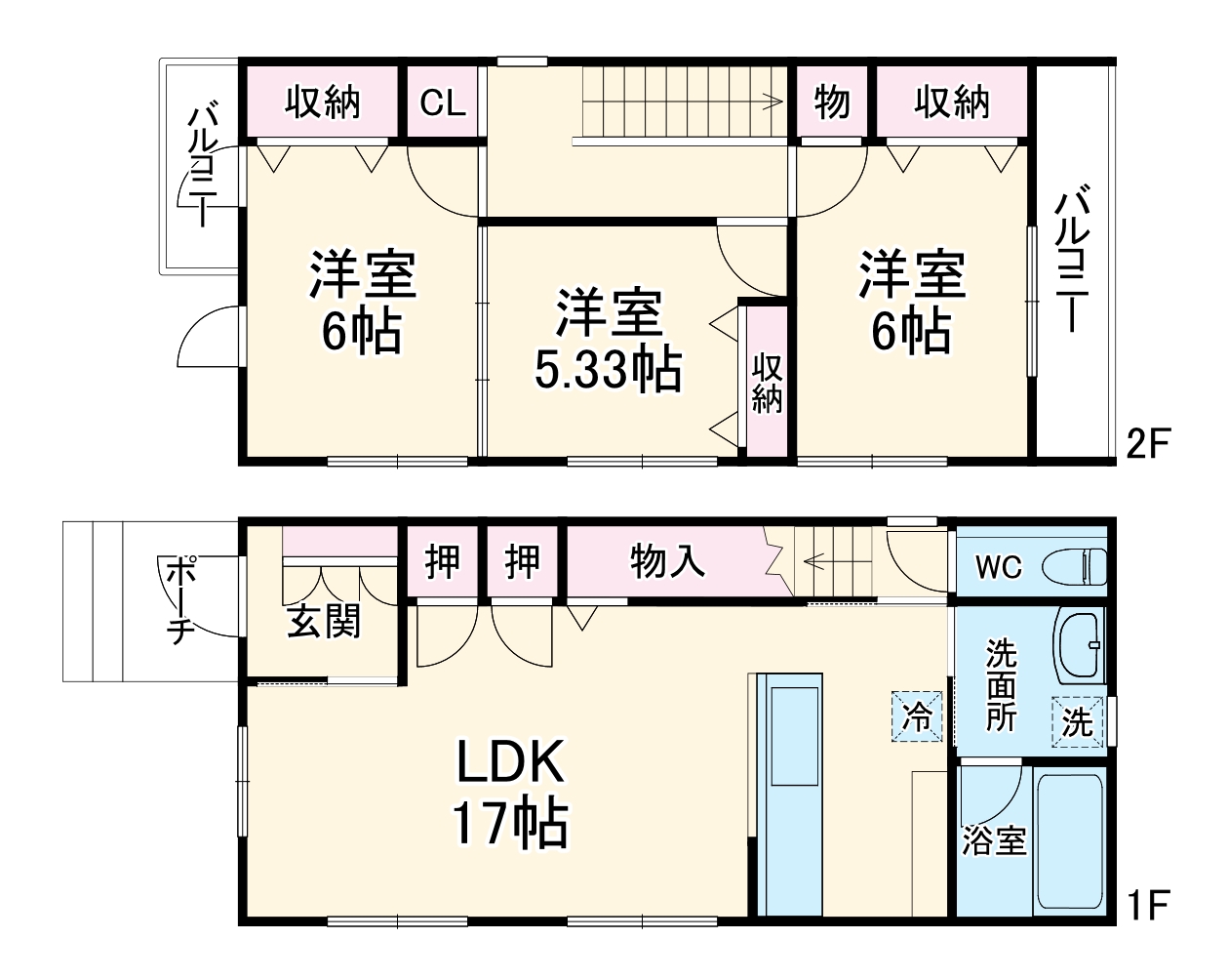 幸四丁目貸家(北)の間取り
