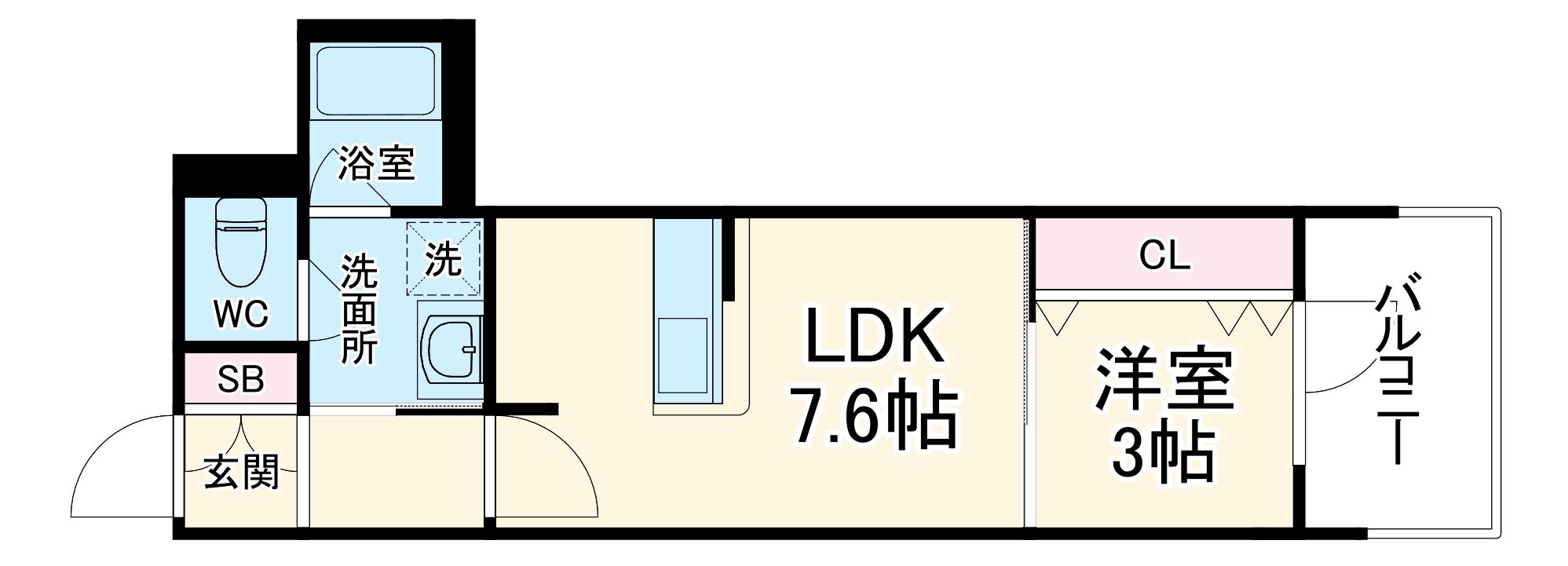 RJRプレシア南堀江の間取り