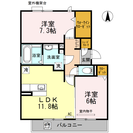 コンコルディアかみやしろ　ＮＯＲＴＨの間取り