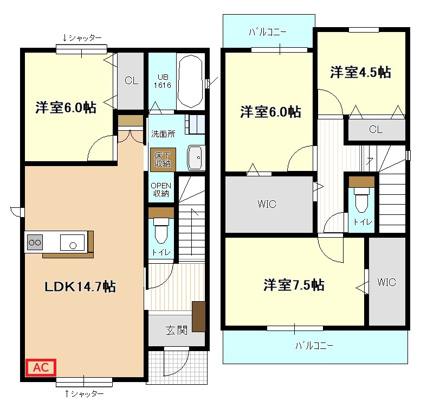 弥勒寺東2-19KODATEXⅥの間取り