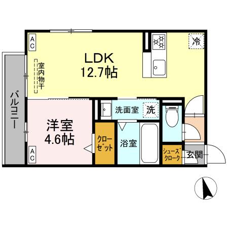 (仮称)D-ROOM下池川町の間取り