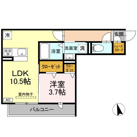 (仮称)D-ROOM下池川町の間取り