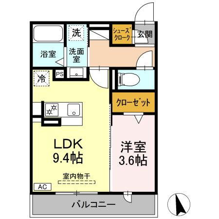 (仮称)D-ROOM下池川町の間取り