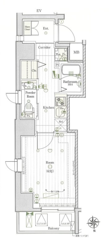 メイクスデザイン神楽坂の間取り