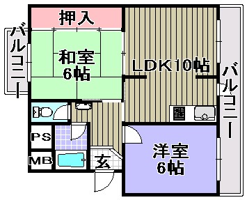 寿ハイツの間取り