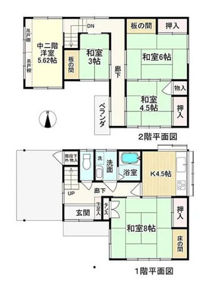 上尾市久保貸家の間取り