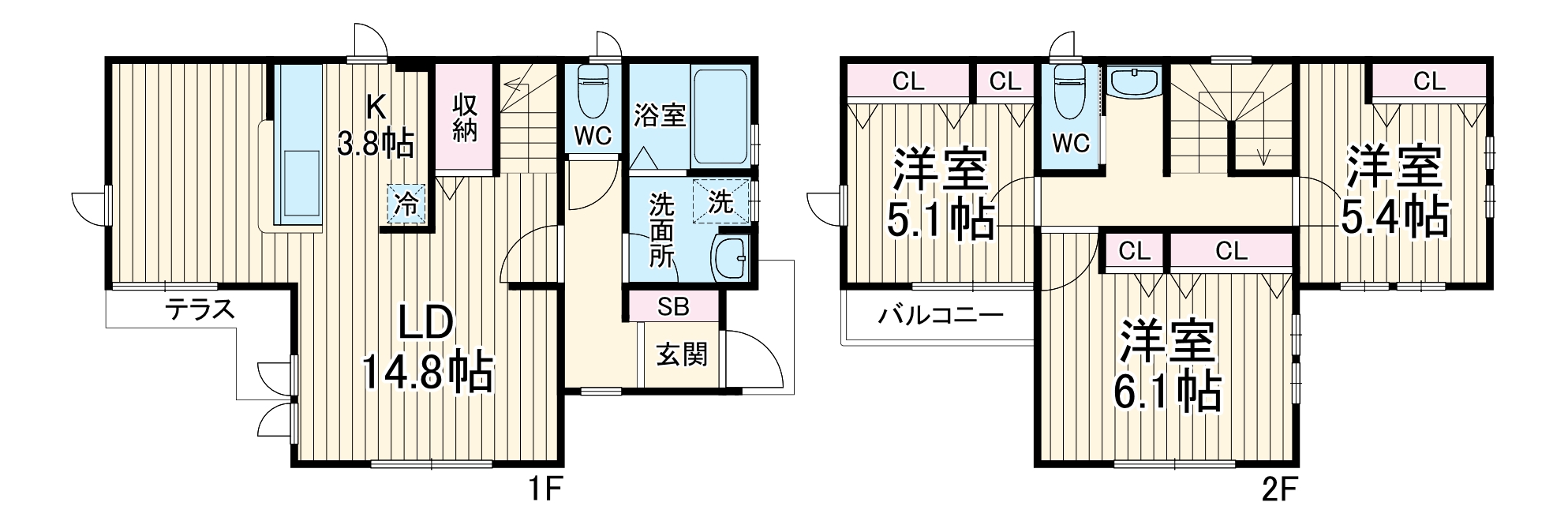 片瀬海岸3丁目戸建の間取り