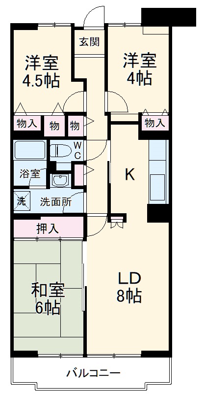 コーポレート中央林間1号棟の間取り