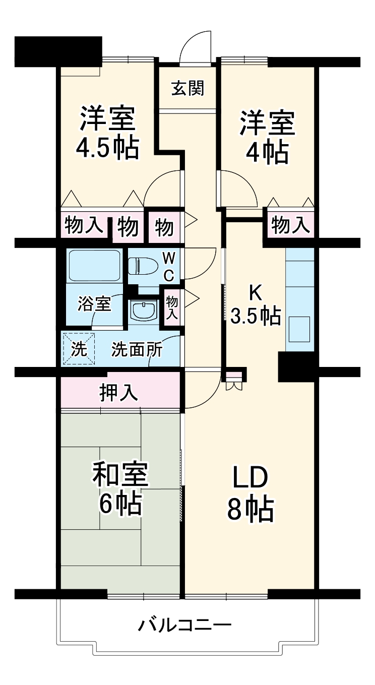 コーポレート中央林間1号棟の間取り