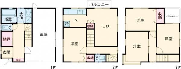 江戸川区南葛西2丁目16-9戸建の間取り
