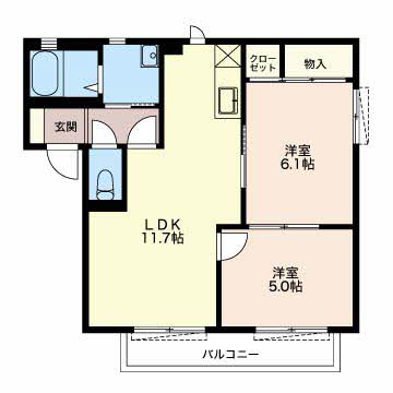 ドミール西脇Bの間取り