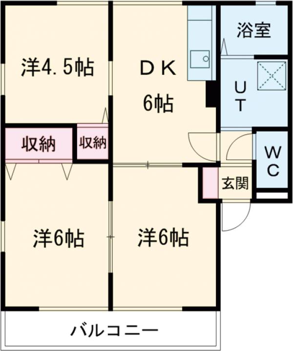 N.H ラッキーハイツB棟の間取り