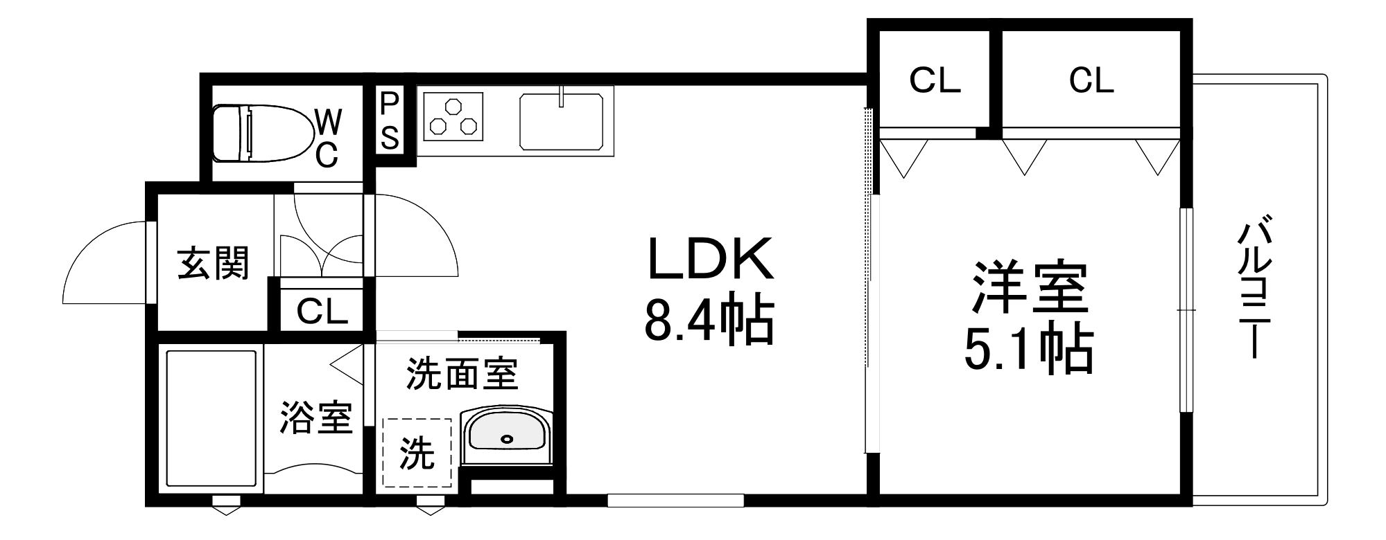 クリエオーレ桜園Ⅱの間取り