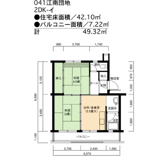 江南 46号棟の間取り