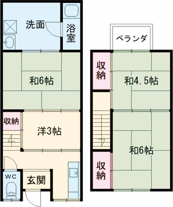 紫野西泉堂町貸家の間取り