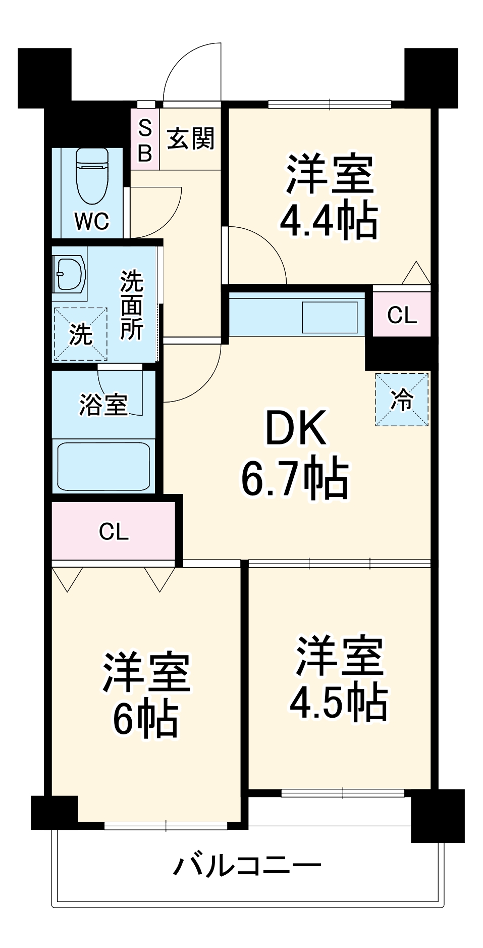 ライオンズガーデン船橋薬園台の間取り