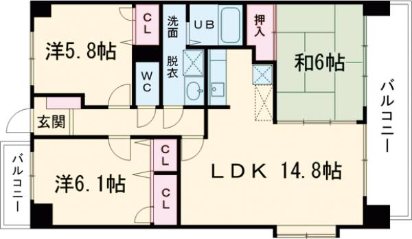 ピオーネテラス空港南の間取り