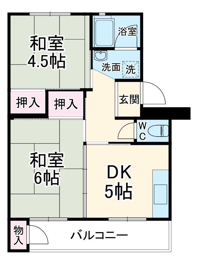 下川原団地10号棟の間取り