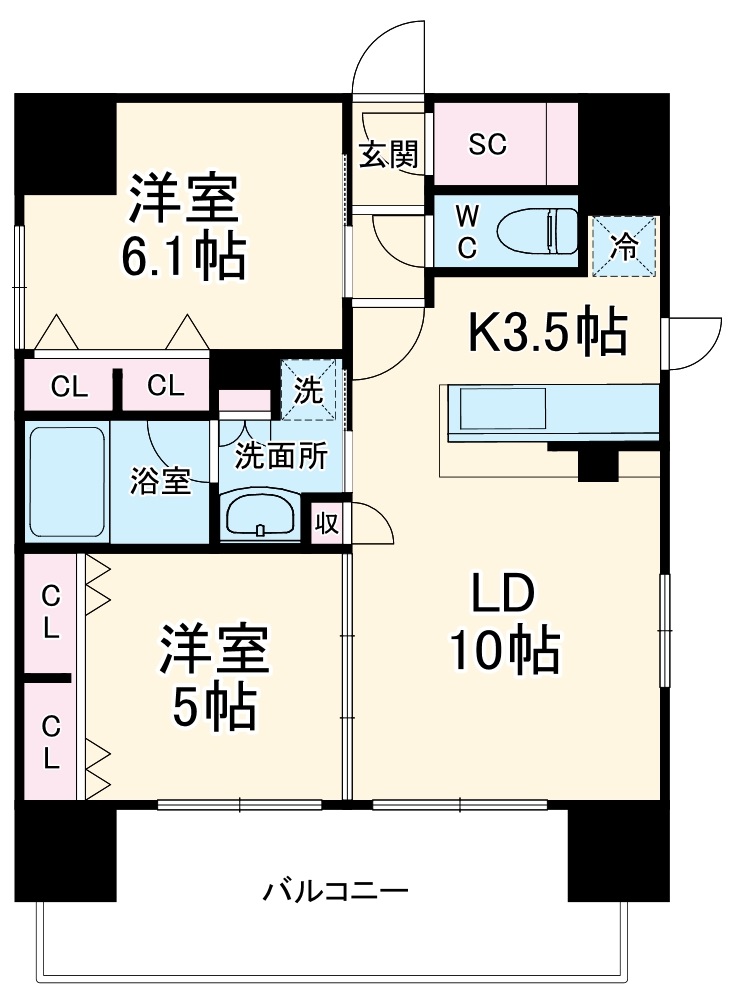 プレサンス四天王寺の間取り