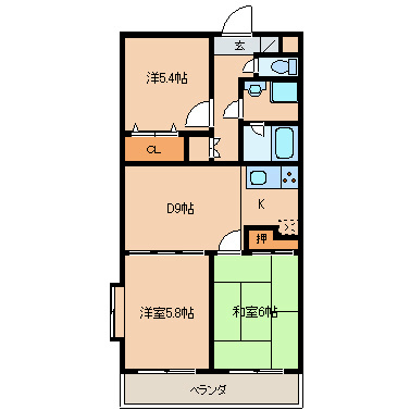 アヴェニール当麻の間取り