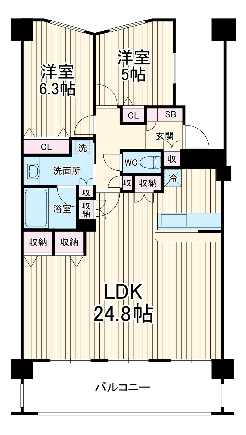 日神パレステージ愛甲石田ヴィジオールの間取り